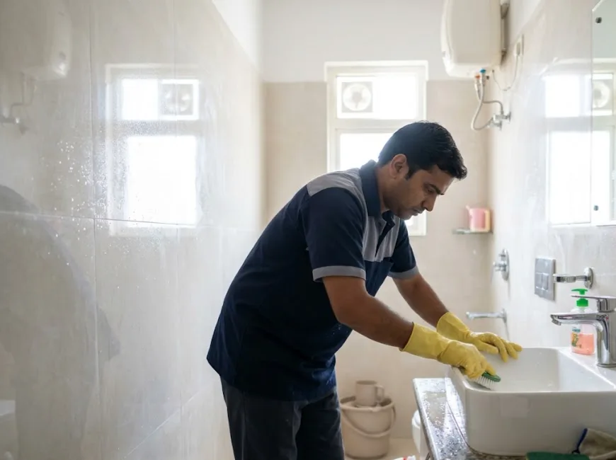 Intense bathroom cleaning